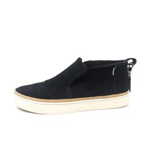 Toms Womens 9 Paxton Black Suede Slip On Sneakers High Top Shoes